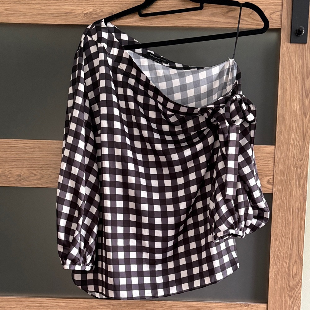Banana Republic Black and White Checkered Top